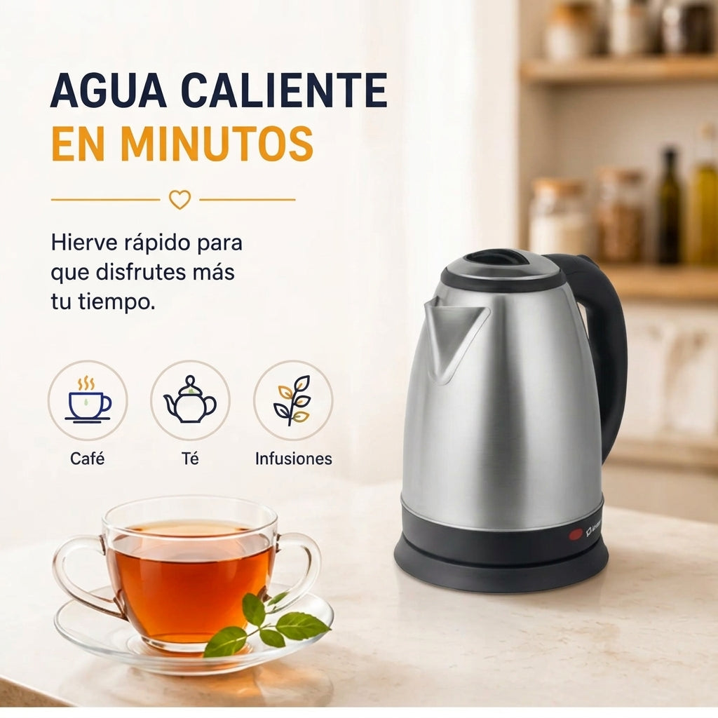Hervidor Eléctrico Imaco KE1801 1.8L 1500W Acero Inoxidable Apagado Automático
