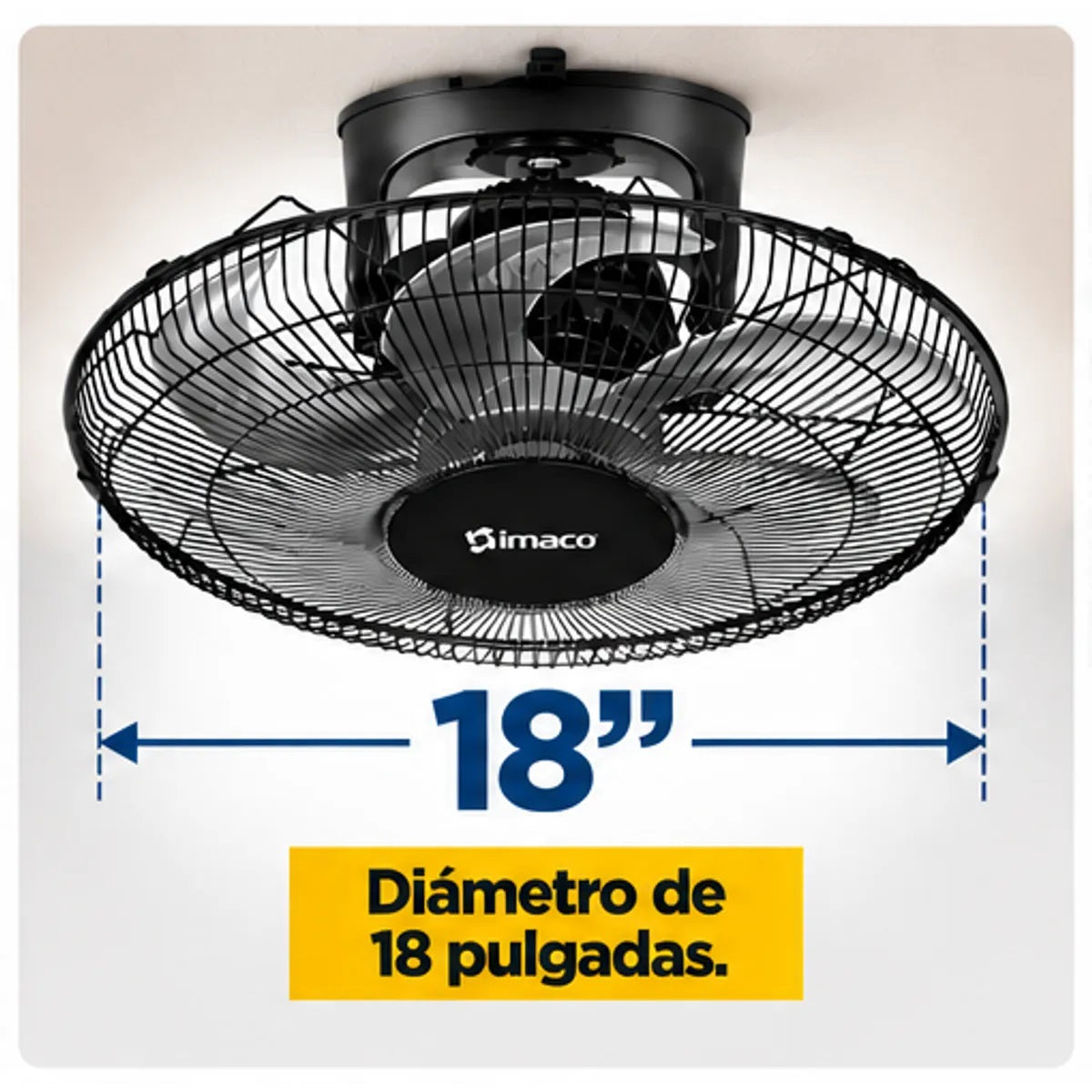 Ventilador Orbital de Techo IMACO OCF7919 18" 6 Aspas 3 Velocidades 85 W