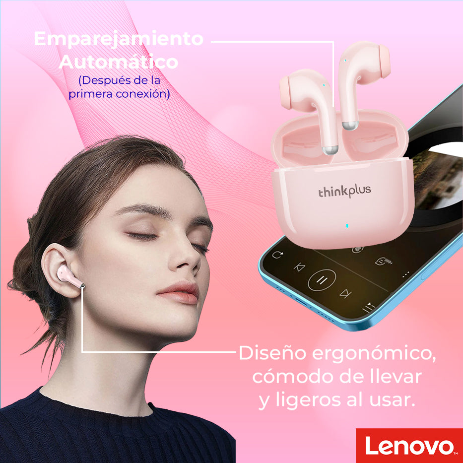Audifono Inalambrico Lenovo LP40 Pro Rosado