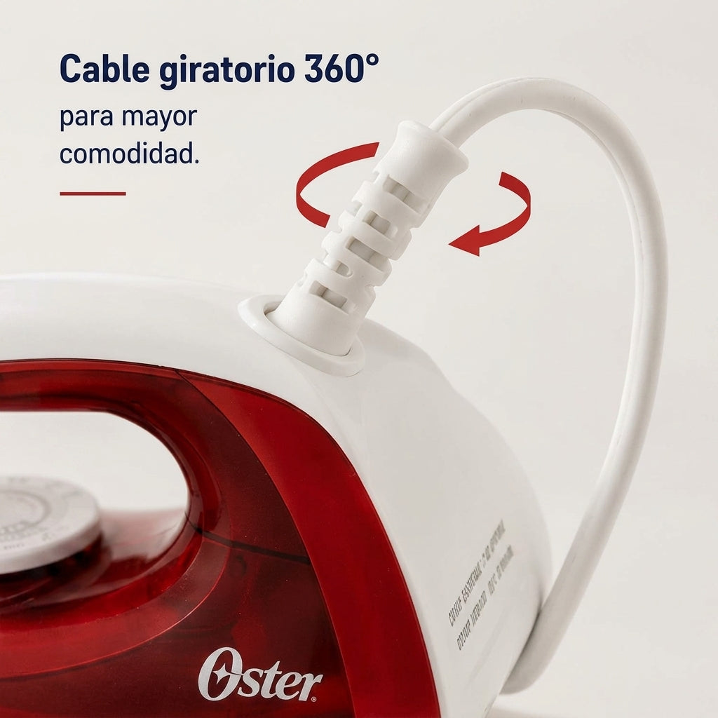Plancha de Vapor Oster GCSTBS5004 Compacta 1400W Suela Antiadherente Cable Giratorio 360°