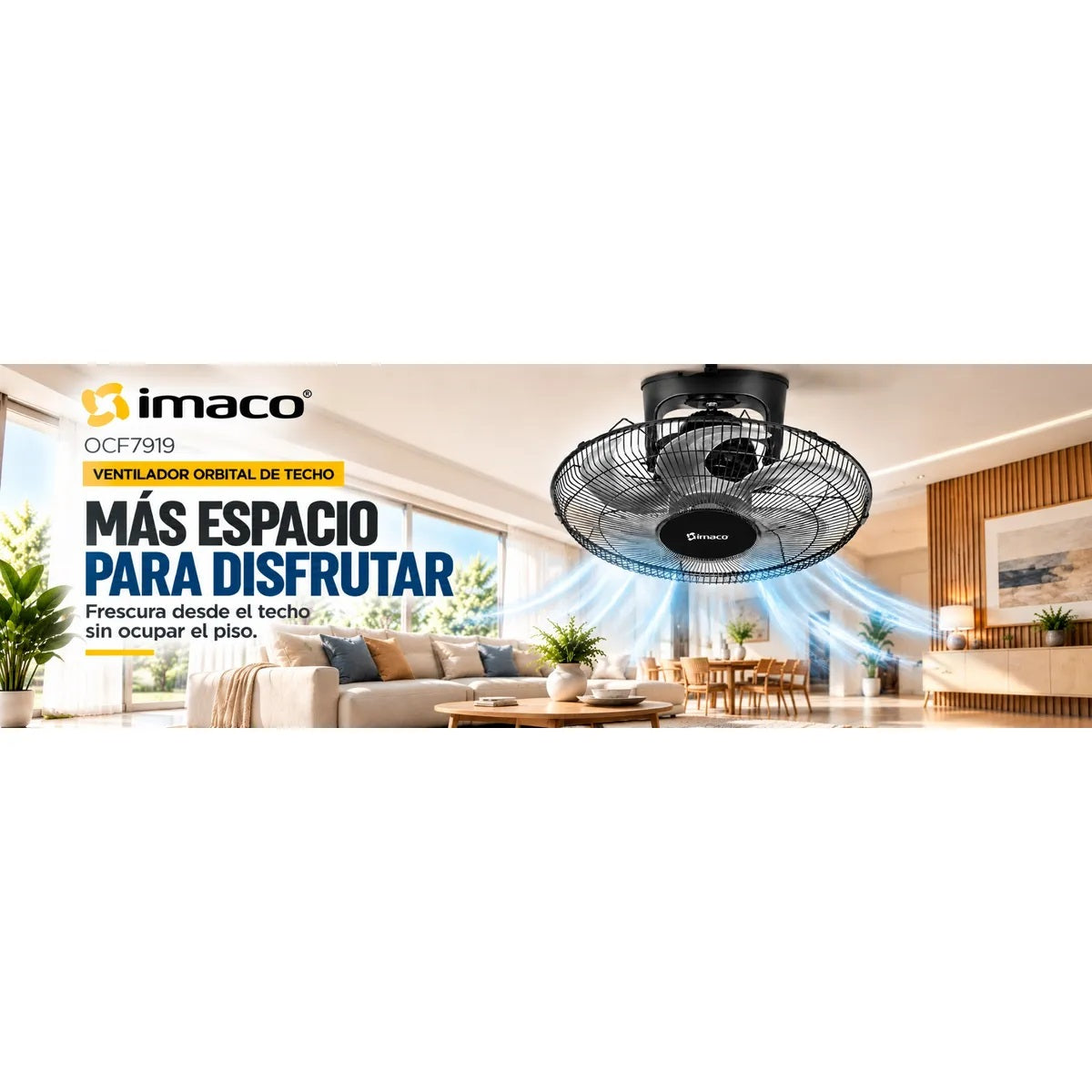 Ventilador Orbital de Techo IMACO OCF7919 18" 6 Aspas 3 Velocidades 85 W