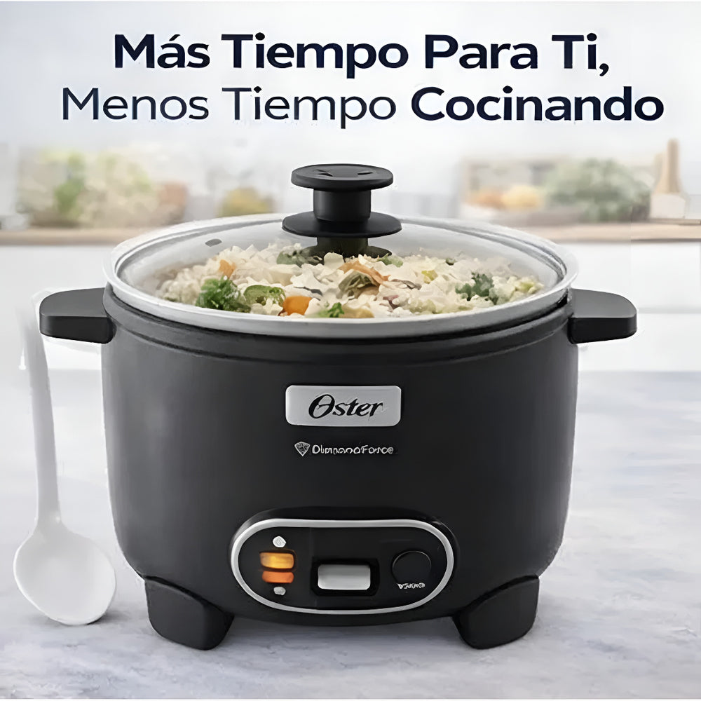 Arrocera Oster 10 Tazas 3 en 1 con Sofrito y Vaporera - Antiadherente DiamondForce CKSTRC10DFBLK