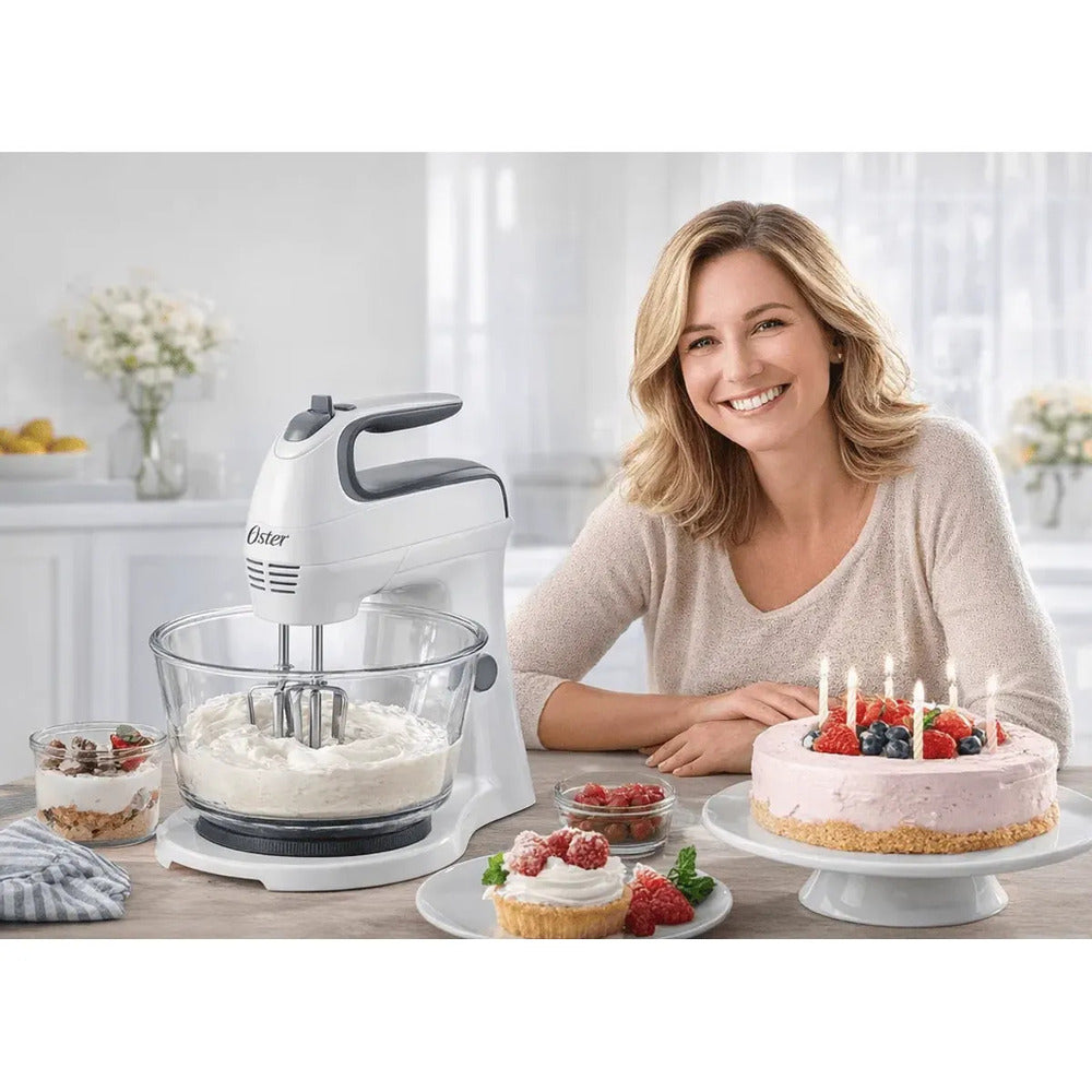 Batidora Oster con Pedestal FPSTHS3611 Movimiento Giratorio Único + Tazón de Vidrio 3.7L