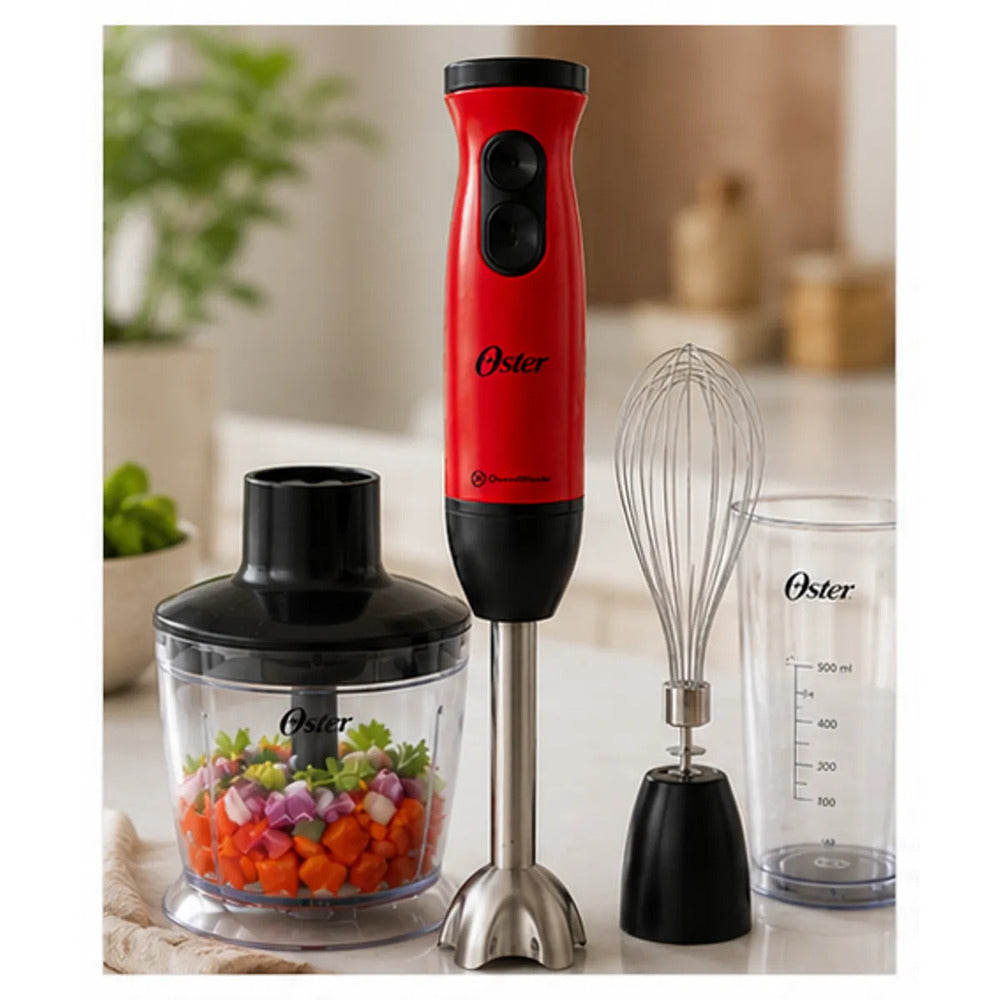 Batidora de Inmersión Oster FPSTHB460A 400W con Picatodo - Batidor Globo - Vaso Medidor