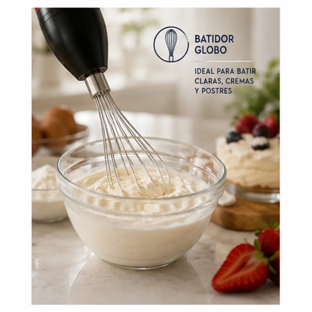 Batidora de Inmersión Oster FPSTHB460A 400W con Picatodo - Batidor Globo - Vaso Medidor