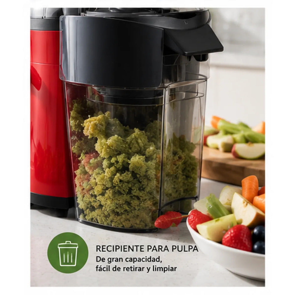 Extractor de Jugos Oster FPSTJE317R 600W con Boca Extra Ancha, 2 Velocidades y Jarra de 1.25 L