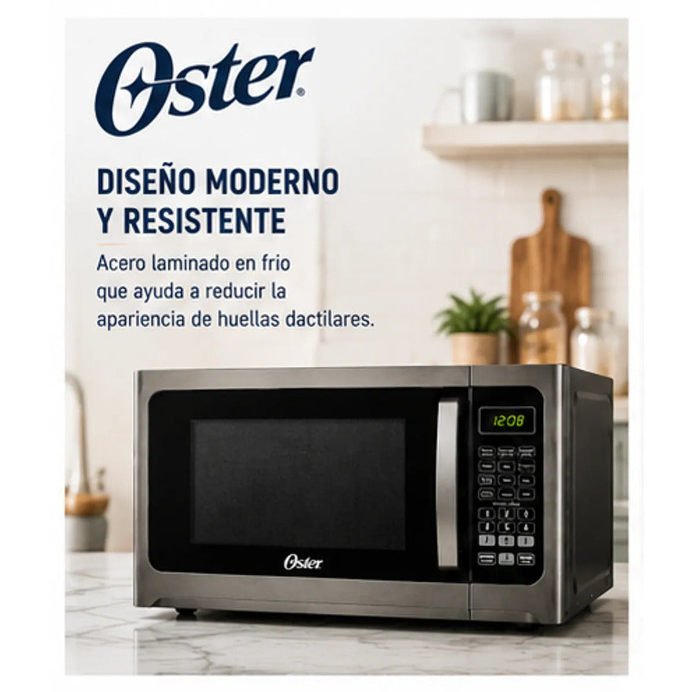 Microondas Oster 30 Litros POGGM61002 Negro 900W 6 Programas Función Descongelar