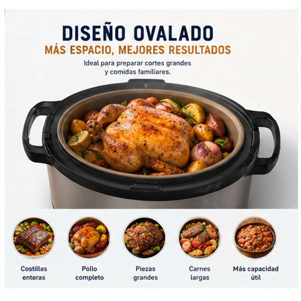 Olla Multifunción Oster CKSTPCECOV57 5.7L Ovalada 15 Funciones Bioceramic Multiolla Rápida