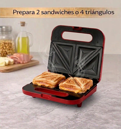 Sandwichera Oster Compacta 750W Antiadherente CKSTSM2885R Roja 2 Sandwiches