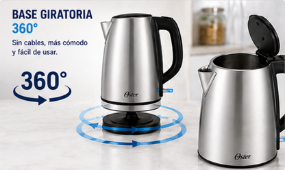 Hervidor Eléctrico Oster BVSTKT673SS 1.7L Acero Inoxidable 2200W Base 360°
