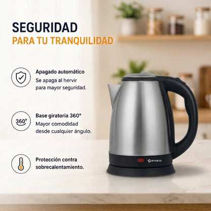 Hervidor Eléctrico Imaco KE1801 1.8L 1500W Acero Inoxidable Apagado Automático