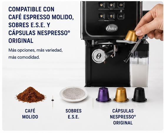 Cafetera Oster Prima Latte Touch BVSTEM6801M Con Bomba Italiana Compatible Cappuccino Latte Espresso