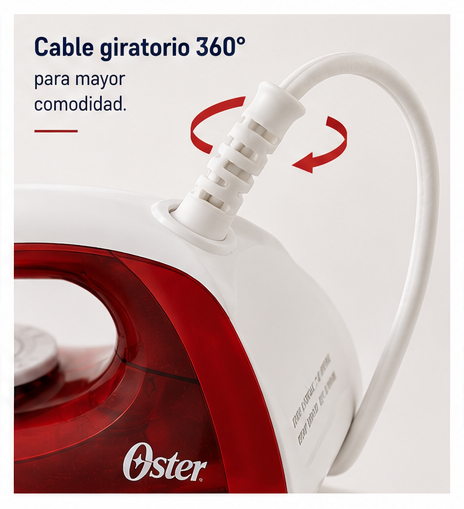 Plancha de Vapor Oster GCSTBS5004 Compacta 1400W Suela Antiadherente Cable Giratorio 360°
