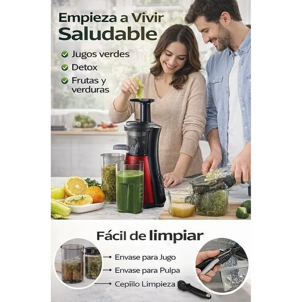 Extractor de Jugos Oster Prensado en Frío 150W Slow Juicer Más Nutrientes y Menos Espuma FPSTJE4000R