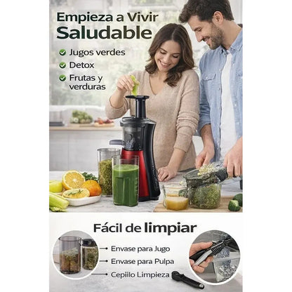 Extractor de Jugos Oster Prensado en Frío 150W Slow Juicer Más Nutrientes y Menos Espuma FPSTJE4000R