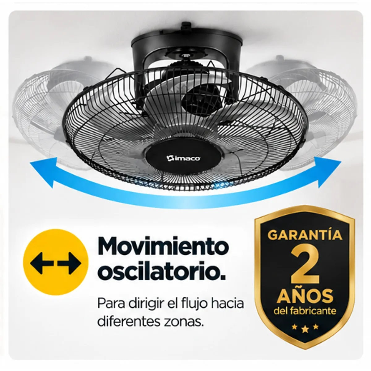 Ventilador Orbital de Techo IMACO OCF7919 18" 6 Aspas 3 Velocidades 85 W