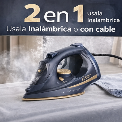Plancha a Vapor Oster Inalámbrica 2 en 1 GCSTCC5000 2200W Suela Cerámica Base de Carga