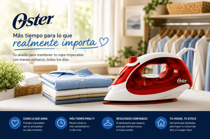 Plancha de Vapor Oster GCSTBS5004 Compacta 1400W Suela Antiadherente Cable Giratorio 360°