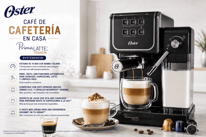Cafetera Oster Prima Latte Touch BVSTEM6801M Con Bomba Italiana Compatible Cappuccino Latte Espresso
