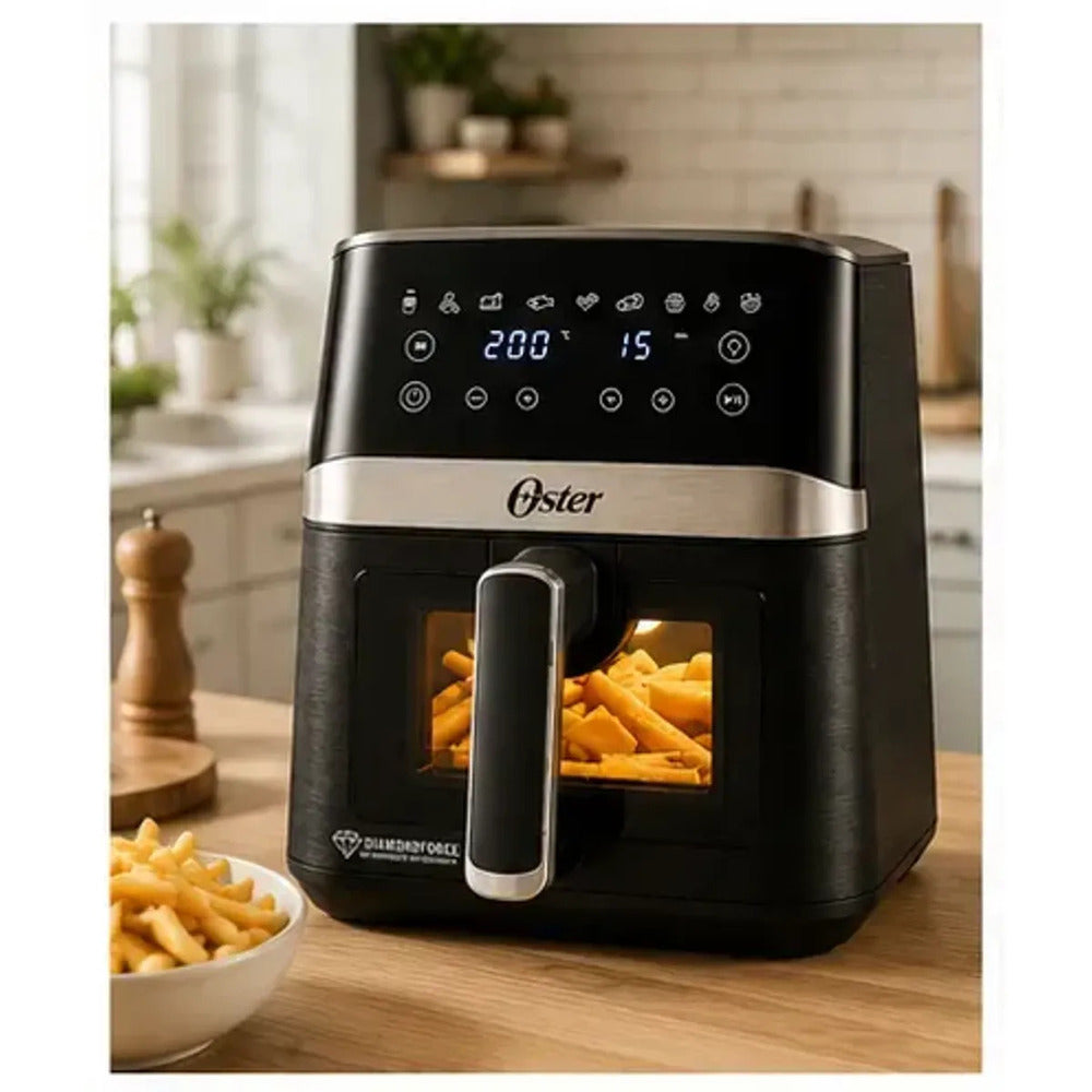 Freidora de Aire Digital Oster DiamondForce 4L con Ventana y Luz Interna CKSTAF40WDDF