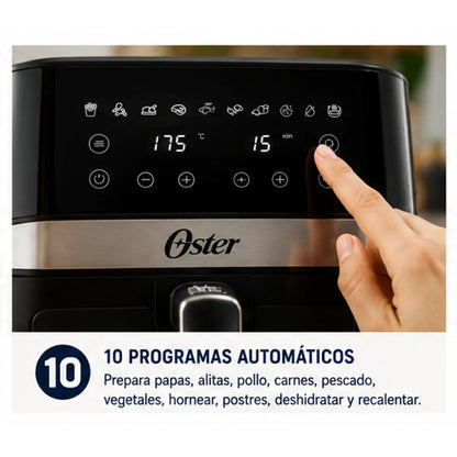 Freidora de Aire Oster Digital 6L 1600W 10 Programas CKSTAF60WDDF