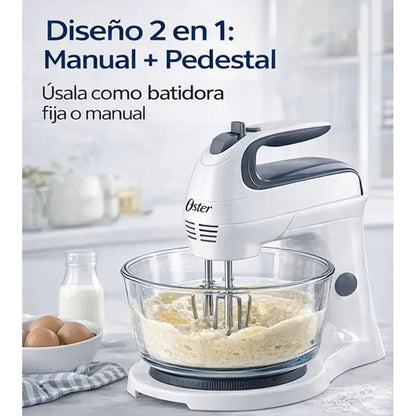 Batidora Oster con Pedestal FPSTHS3611 Movimiento Giratorio Único + Tazón de Vidrio 3.7L
