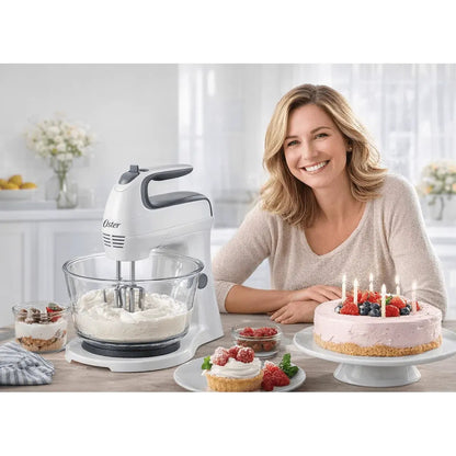 Batidora Oster con Pedestal FPSTHS3611 Movimiento Giratorio Único + Tazón de Vidrio 3.7L