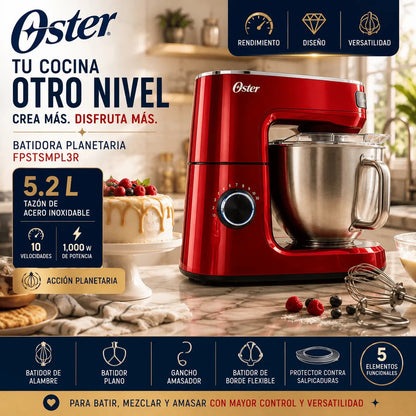 Oster Batidora Planetaria FPSTSMPL3R 5.2L 1000W 10 Velocidades