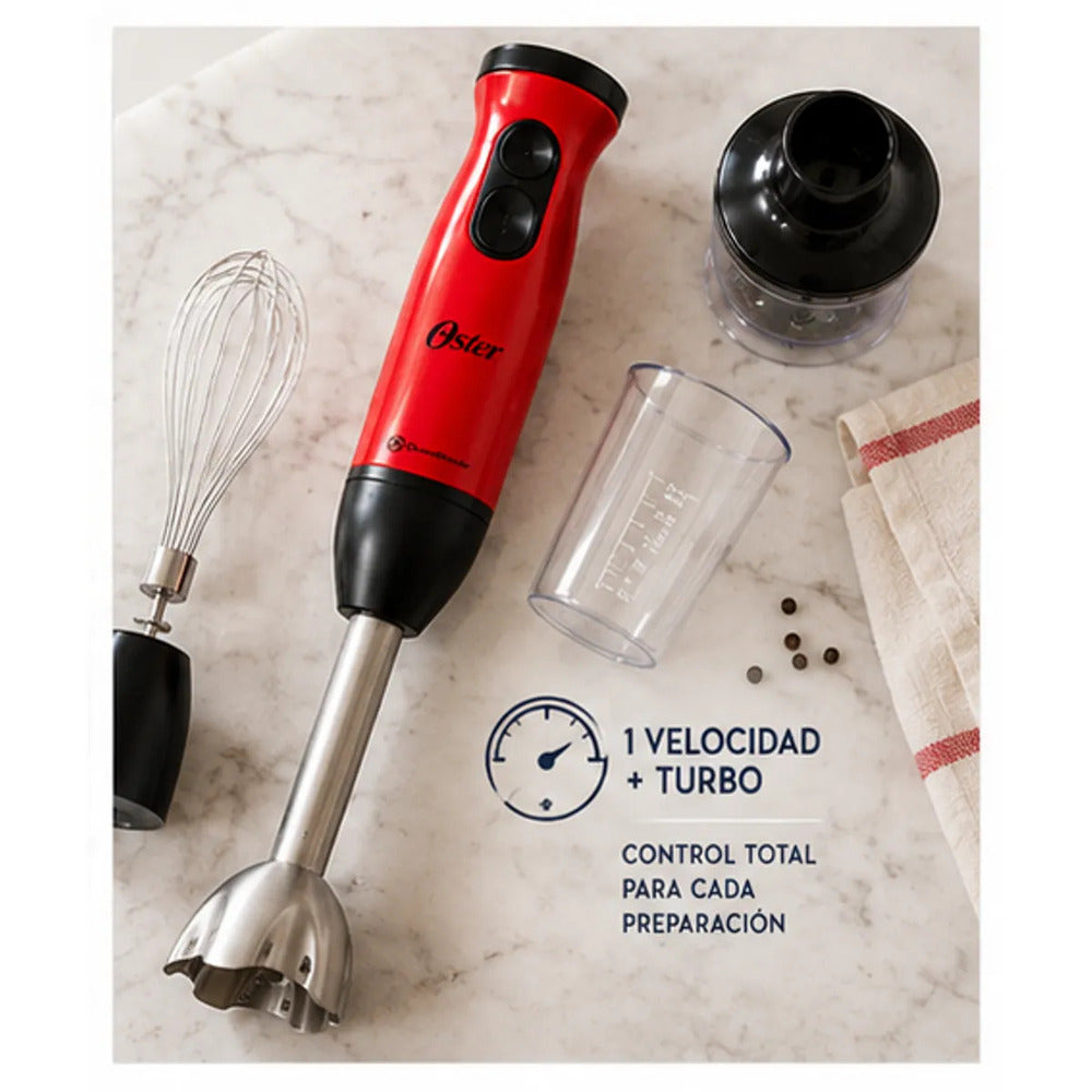 Batidora de Inmersión Oster FPSTHB460A 400W con Picatodo  - Batidor Globo - Vaso Medidor