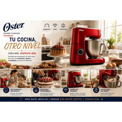 Oster Batidora Planetaria FPSTSMPL3R 5.2L 1000W 10 Velocidades