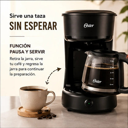 Cafetera Oster BVSTDCS121B 12 Tazas con Filtro Reutilizable Función Pausa y Servir