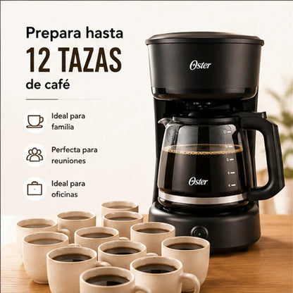 Cafetera Oster BVSTDCS121B 12 Tazas con Filtro Reutilizable Función Pausa y Servir