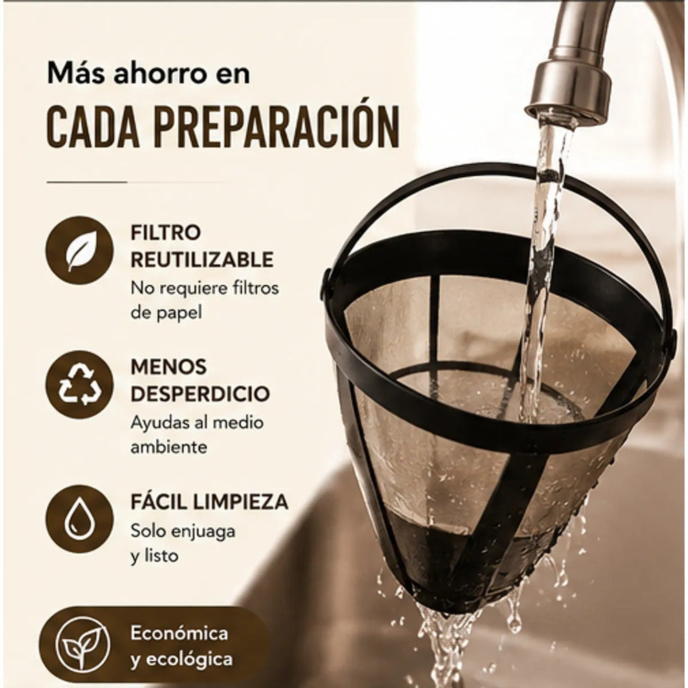 Cafetera Oster BVSTDCS121B 12 Tazas con Filtro Reutilizable Función Pausa y Servir