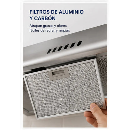 Campana Extractora Sole Hera 60 cm TURE21CO 3 Niveles Acero Inoxidable