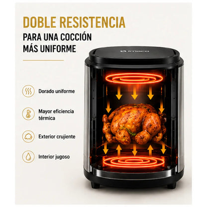 Freidora de Aire Imaco AF881540D 8L Doble Resistencia Visor Digital 1950W