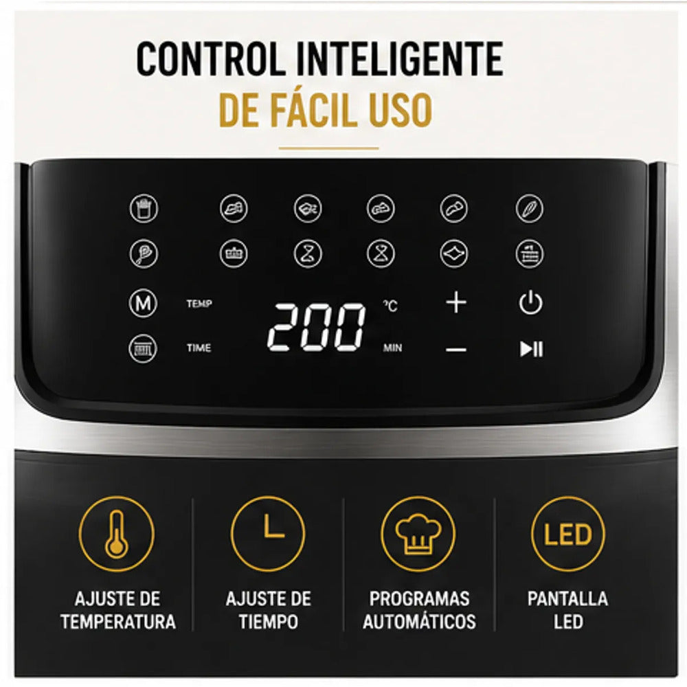 Freidora de Aire Imaco AF881540D 8L Doble Resistencia Visor Digital 1950W