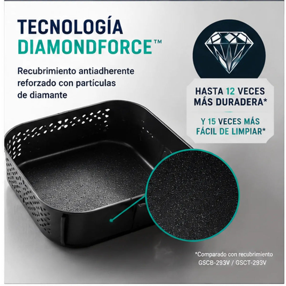 Freidora de Aire Oster CKSTAF75WDSSDF 7.5L Digital DiamondForce Ventana Luz Interna