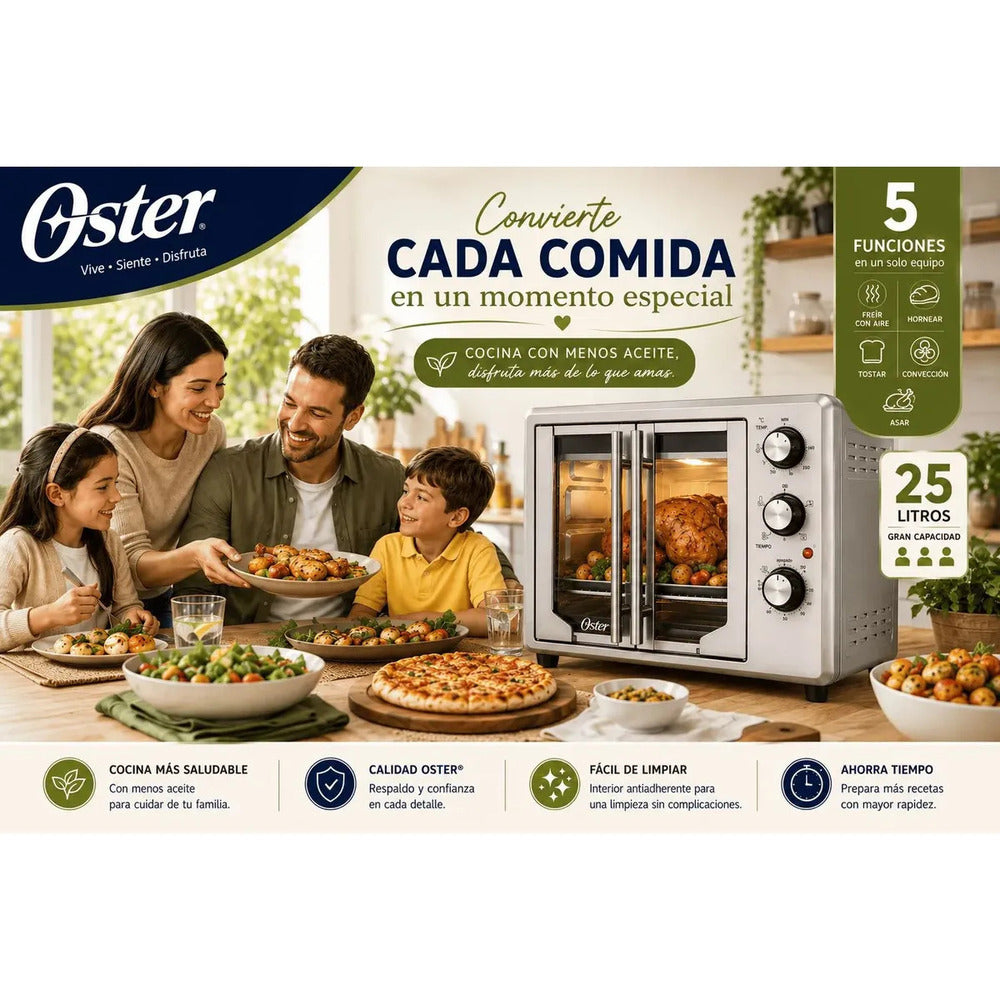 Horno con Freidora de Aire Oster 25 Litros Multifunción 5 Funciones TSSTTV25FDMAFNS