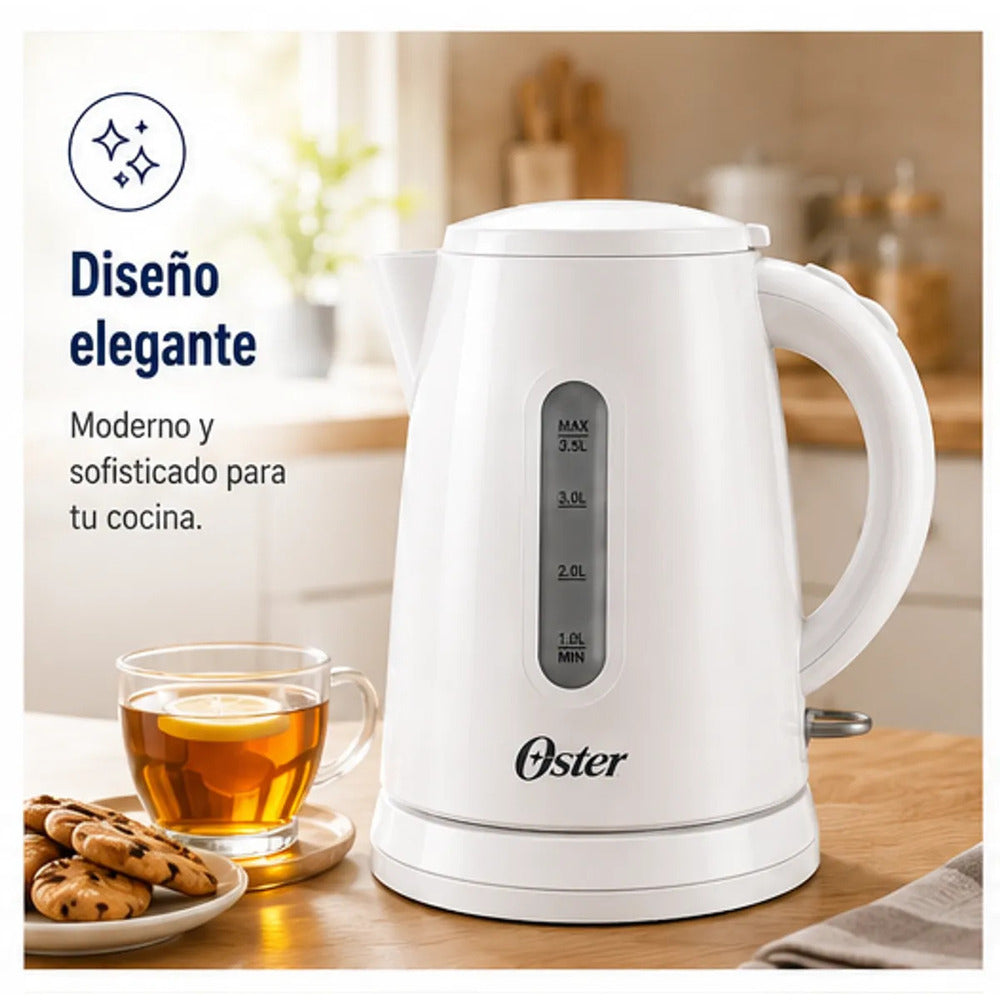 Hervidor Eléctrico Oster BVSTKT35W 3.5 Litros 2200W con Apagado Automático y Base 360°