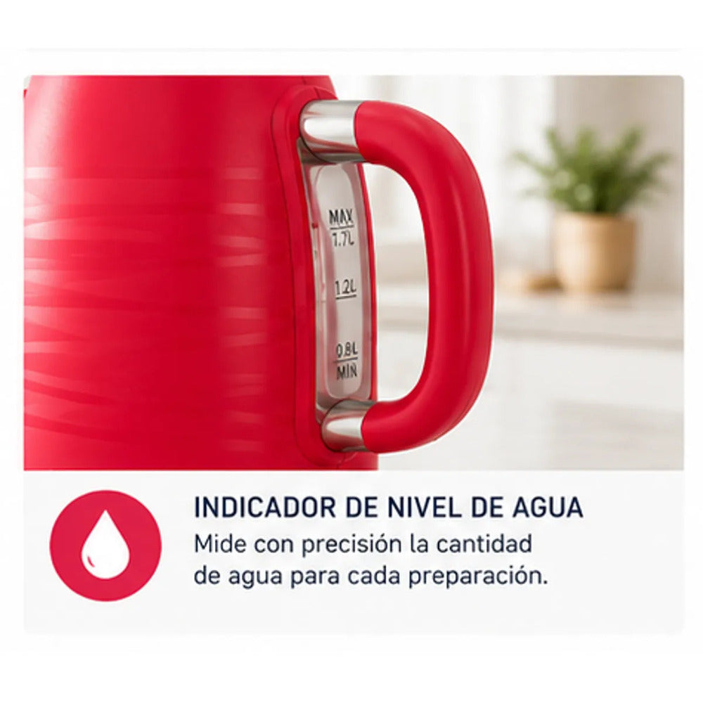 Hervidor Eléctrico Oster BVSTKT4177M 1.7L 1850W con Base 360° y Apagado Automático