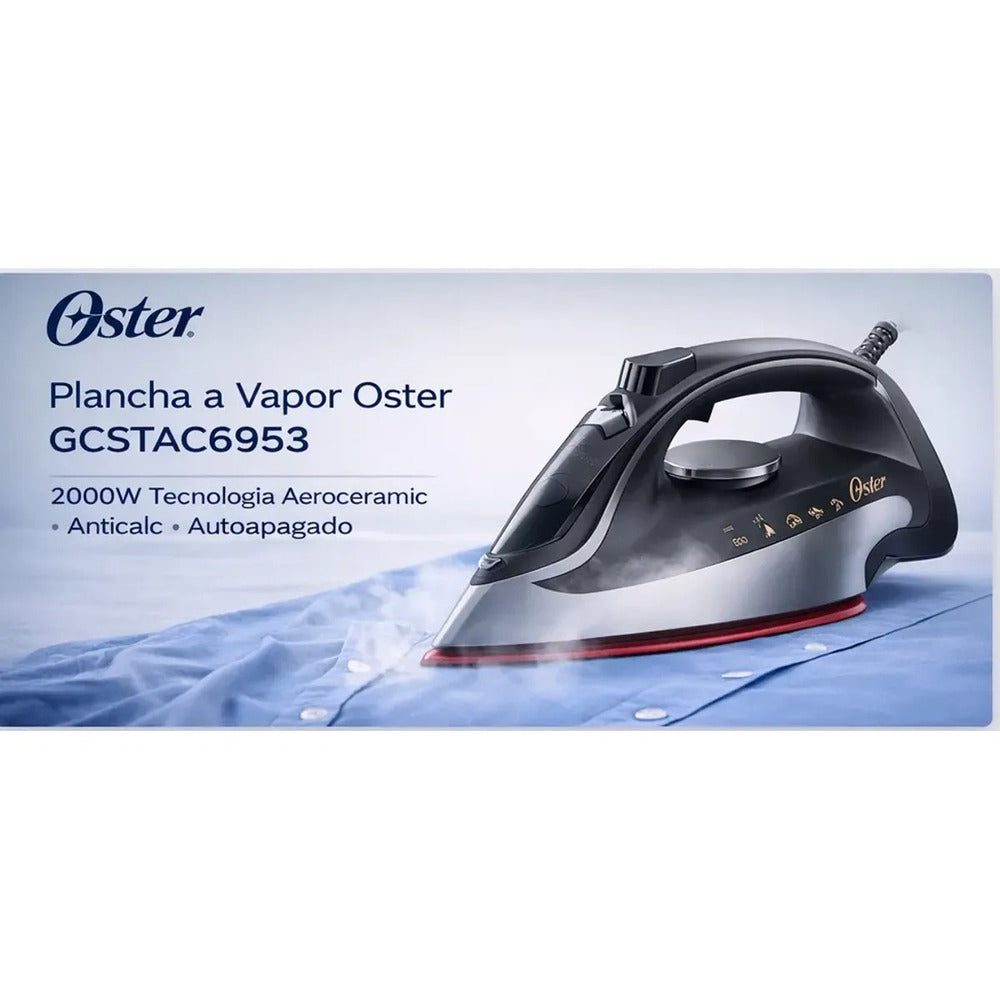 Plancha a Vapor Oster GCSTAC6953 2000W Tecnología Aeroceramic Anticalc Autoapagado