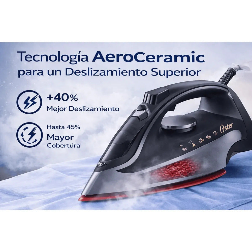 Plancha a Vapor Oster GCSTAC6953 2000W Tecnología Aeroceramic Anticalc Autoapagado
