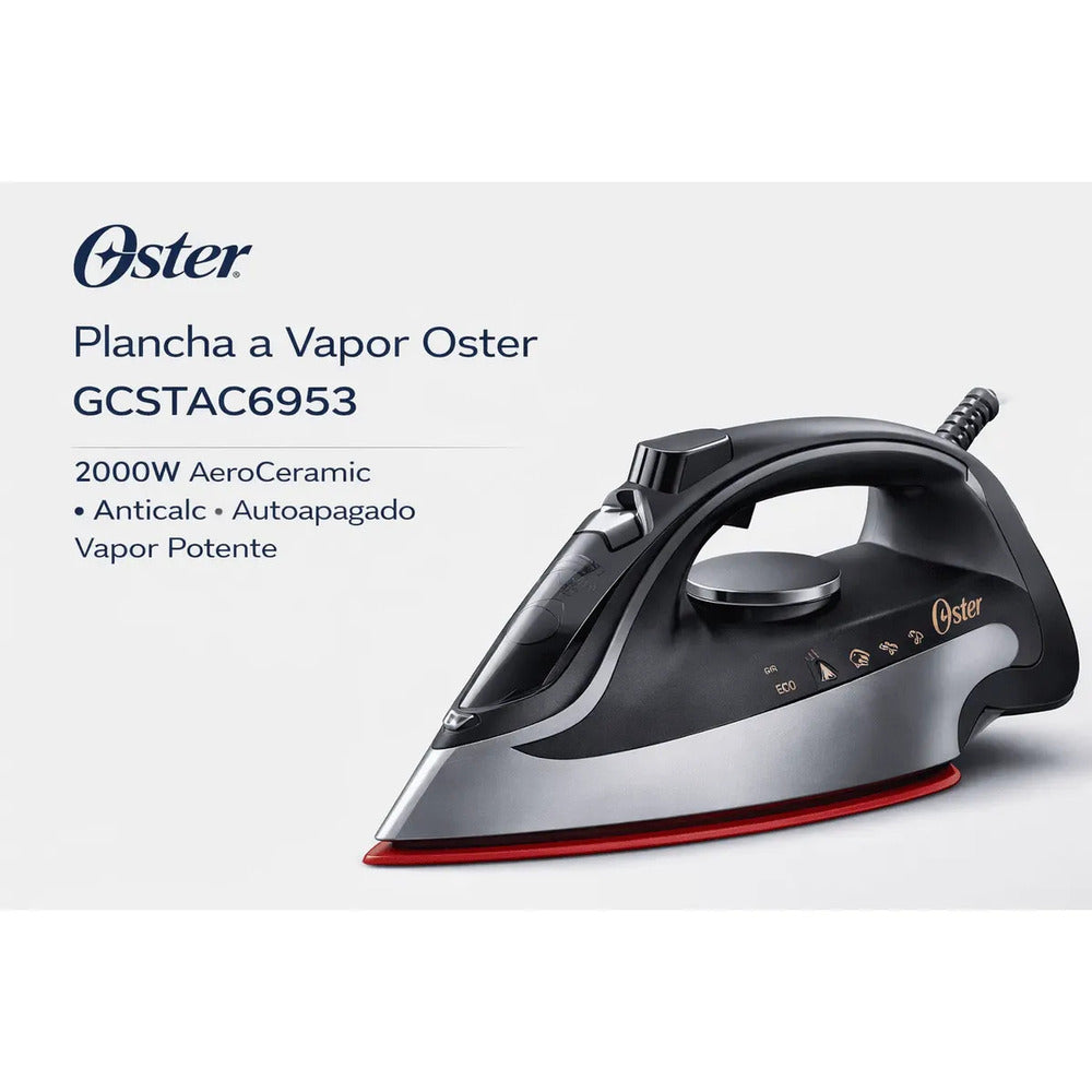 Plancha a Vapor Oster GCSTAC6953 2000W Tecnología Aeroceramic Anticalc Autoapagado