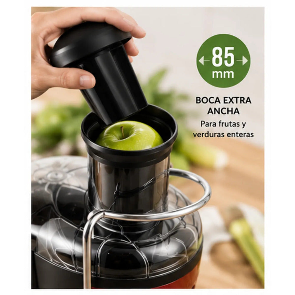 Extractor de Jugos Oster FPSTJE317R 600W con Boca Extra Ancha, 2 Velocidades y Jarra de 1.25 L