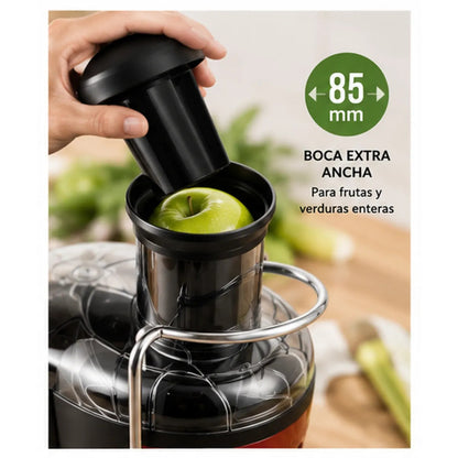 Extractor de Jugos Oster FPSTJE317R 600W con Boca Extra Ancha, 2 Velocidades y Jarra de 1.25 L