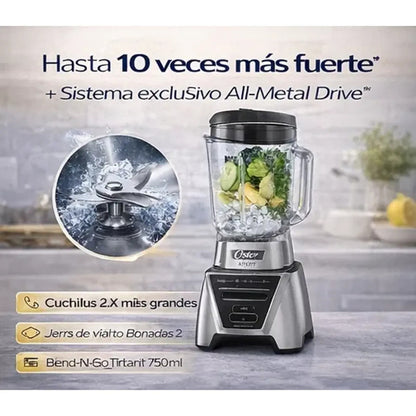 Licuadora Oster Xpert Series BLST3A-CPG 1500W Vaso Vidrio 2L + Vaso Personal 750ml Reversible