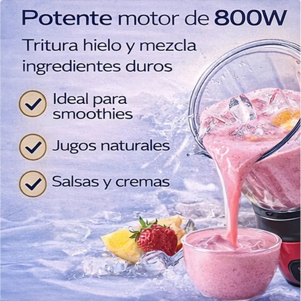 Licuadora Oster 1.5L 800W Vaso de Vidrio 6 Velocidades + Pulso BLSTPEG-CPB Roja