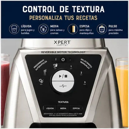 Licuadora Oster Xpert Series BLST3B-CAG 1500W Reversible con Control de Textura + Vasos Blend N Go
