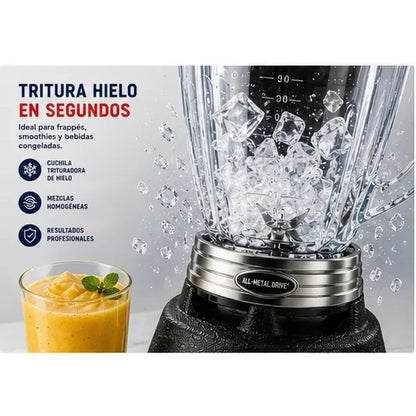 Licuadora Oster BLSTBPST Serie Profesional 1.5L 1000W Acople Metálico Trituradora de Hielo Negra