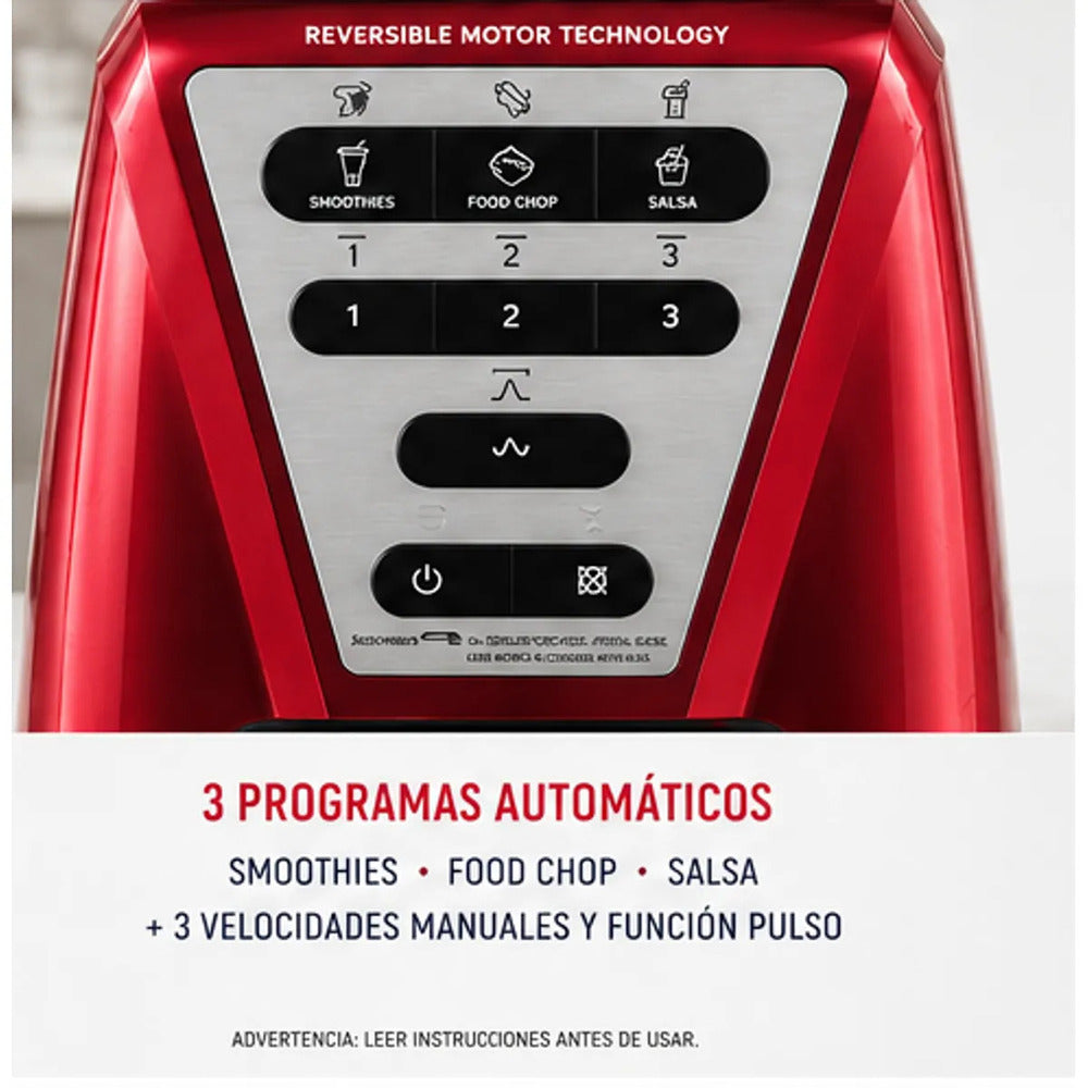 Licuadora Oster Xpert Series BLST3A-R2G 2L 1500W Roja con Tecnología Reversible y Vaso Boroclass